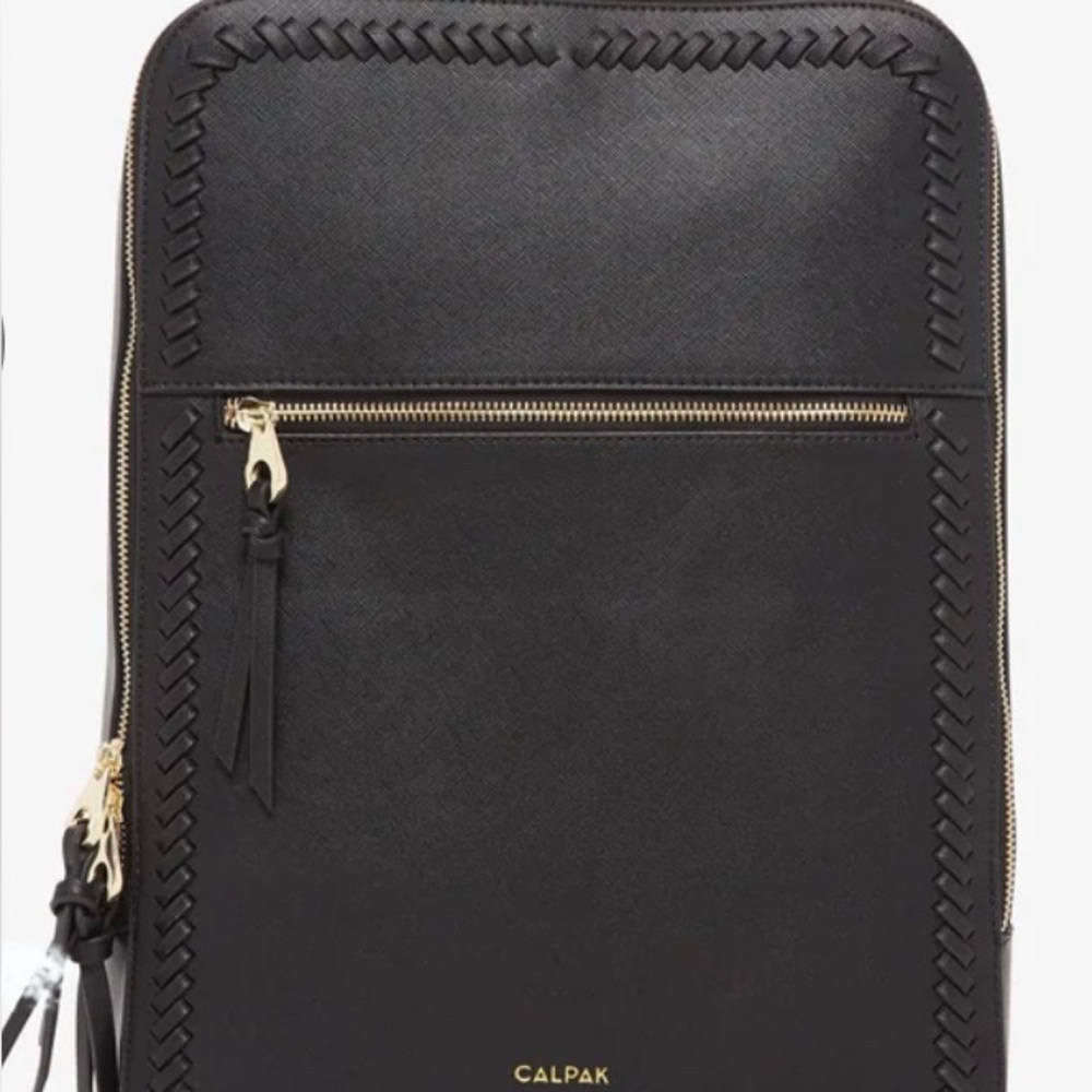 Calpak Black Backpack with Gold Zippers